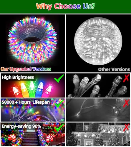 750 LED 240FT Christmas String Lights Outdoor