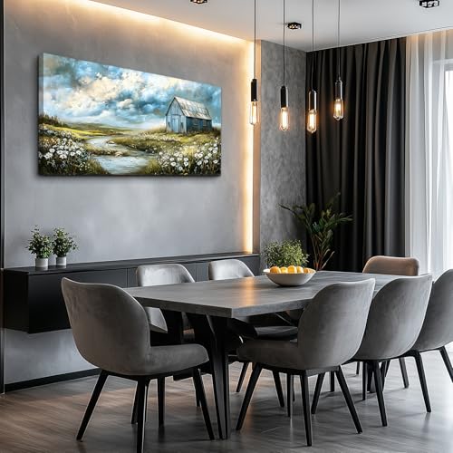 Wall Art For Living Room Gray Canvas Wall Decor For Bedroom Field Scenery Flower Watercolour Painting Restaurant Office Decorations Wall Pictures Printing Artwork Home Decor 20x40 In