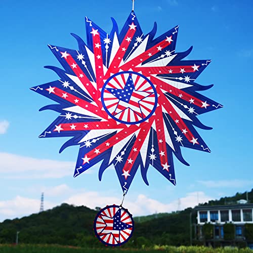 12in American Flag Patriotic Wind Spinner Gifts for Men Dad