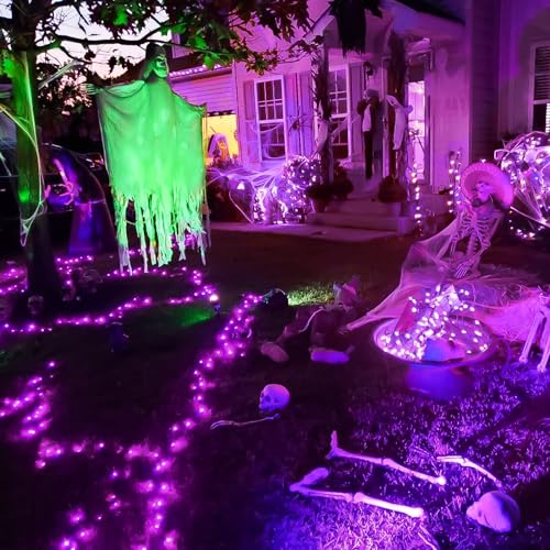 8 Modes 163 FT 500 LED Purple Halloween Lights with Remote (163 Foot)