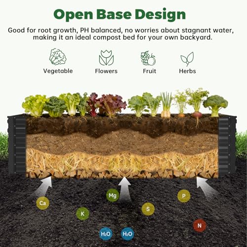 8x4x3ft Outdoor Metal Raised Garden Bed (2 Count)