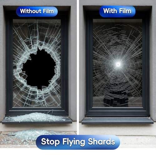Security Safety Shatterproof Window Film 8 Mil Clear 23.6x78.7in