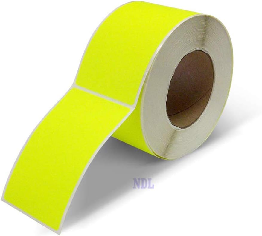 NextDayLabels - 3 X 5 Rectangle Inventory Color Coding Sticker Labels, 500 Per Roll (Fluorescent Yellow)