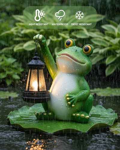 Solar Frog Garden Statue Light