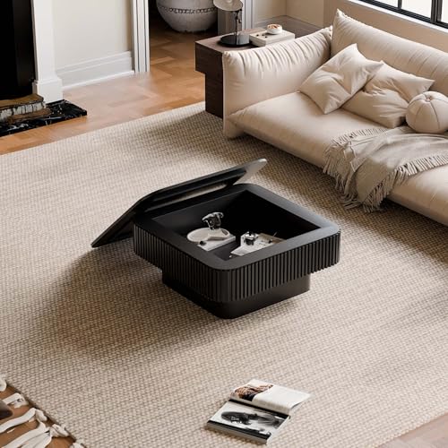 Square Small Coffee Table with Storage