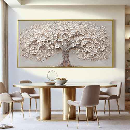 Gold Framed Large Modern Canvas Wall Art Decor Prints Oversized Wall Art Pictures for Living Room Tree of Life Wall Art Prints Artwork for Walls Bedroom Office 29" X 58"Printed Decorative Painting
