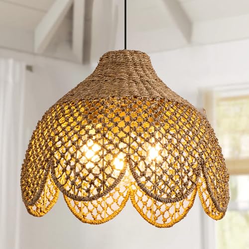 18" Rattan Pendant Light