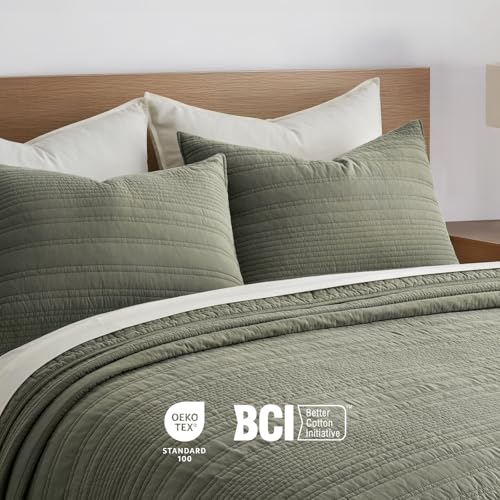 HOME 100% Cotton Modern Lines Quilt Set King Size