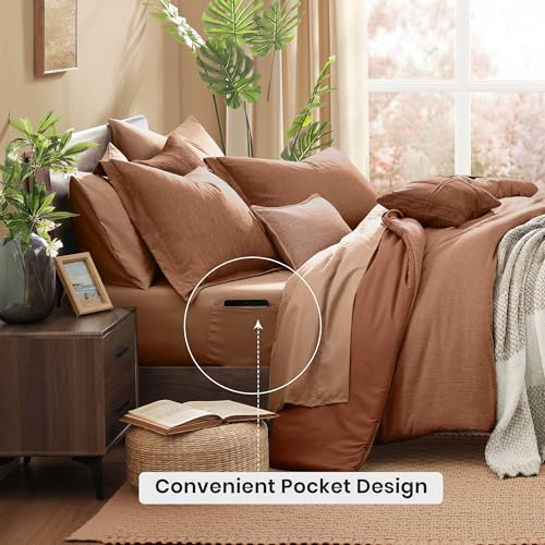 Queen Comforter Set 7 Pieces Autumn Leaf Bed in a Bag
