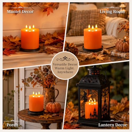 3 Wick Extra Large Flameless Pillar Candle with Timer Remote