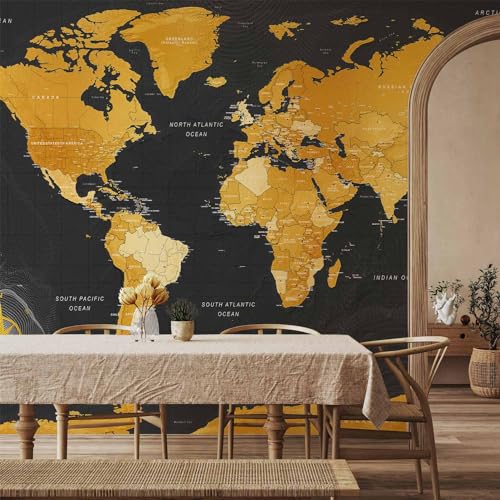 Wall Mural World Map 135x101 in (94.5 Sq Ft)