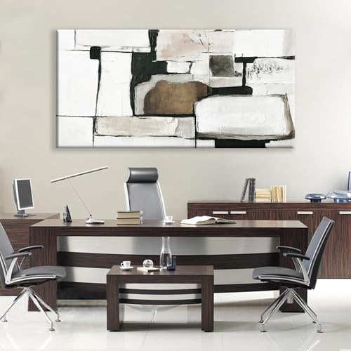 Large Abstract Wall Art For Living Room Decor Grunge Room Decor Art Canvas Art Wall Decor 29" X 58" Painting Brown Grey Wall Art Line Art For Bedroom Home Office Dining Room Artwork