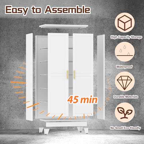 75" Metal Kitchen Pantry Cabinet