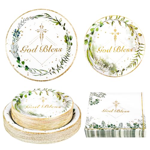 150Pcs Baptism Paper Plates & Napkins (150 Count)