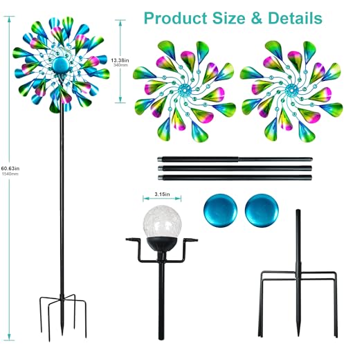 Solar Wind Spinner Outdoor Metal