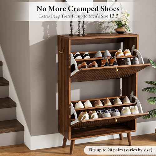 Freestanding Shoe Cabinet for Narrow Entryways