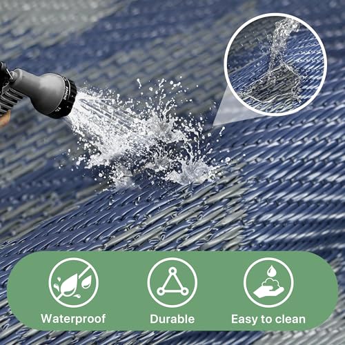 Outdoor Rug Waterproof Plastic Rugs for Patio (54 Sq Ft)