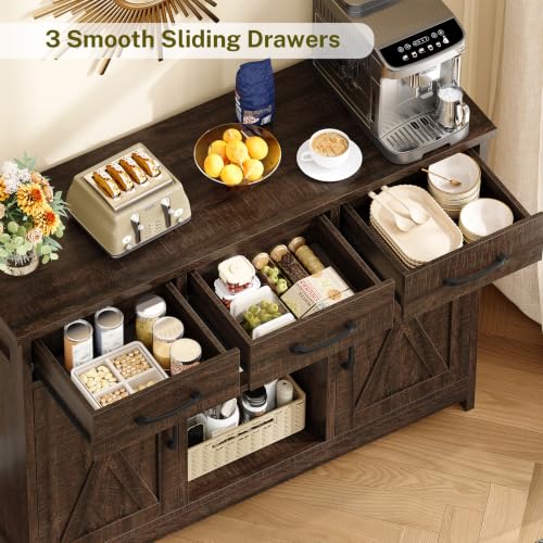 Coffee Bar Cabinet with 3 Drawers