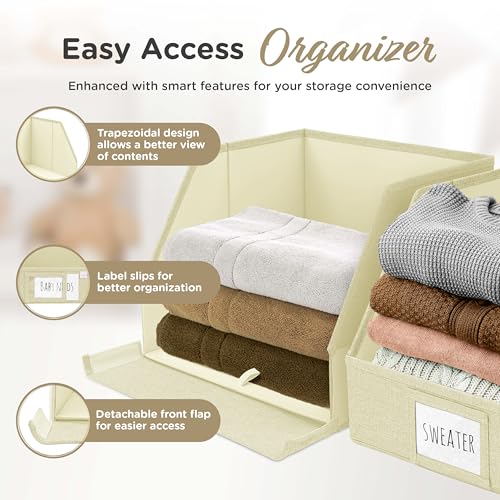 Open Front Trapezoid Closet Bins (3 Count)