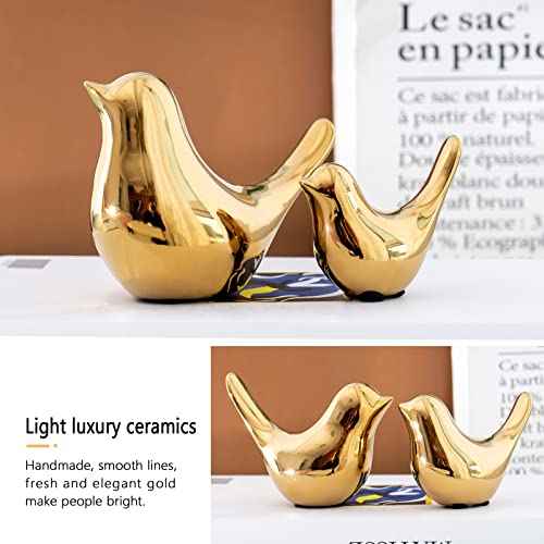 Small Birds Statues Home Decor Modern Style Decorative Ornaments for Living Room (4 Count)