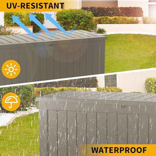 180 Gallon Outdoor Storage Box Patio Deck Box Waterproof