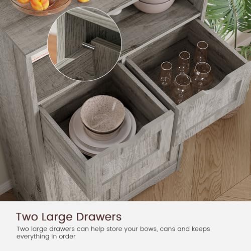 Storage Cabinet with 2 Drawers & 2 Adjustable Shelves