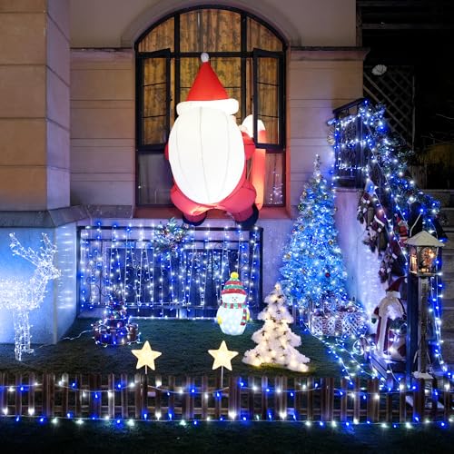163ft 500 LED Blue and White Christmas Lights with 8 Modes (163 Foot)