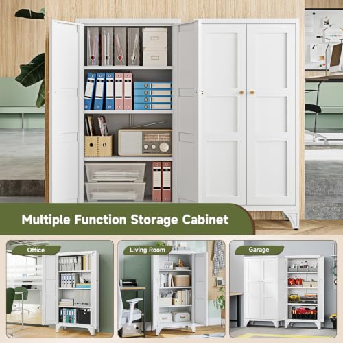 Metal Storage Cabinet with Doors and Shelves