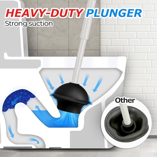 2Pack 3in1 Toilet Brush and Plunger Set (2 Count)