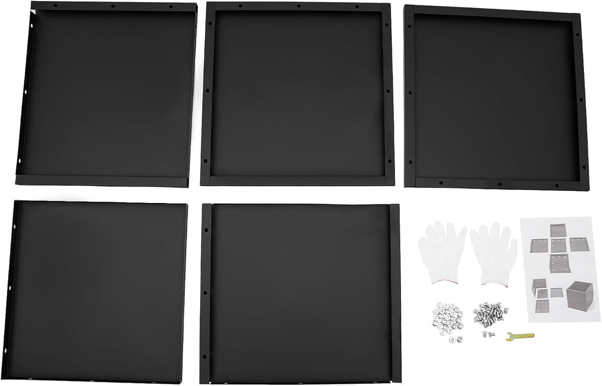20" L x20 W x20 H Metal Flower Boxes Planter Boxes Outdoor Raised Garden Bed Indoor Outdoor Planting Bed Black Square Planter Box for Patios Lawn Yard Decor Storage