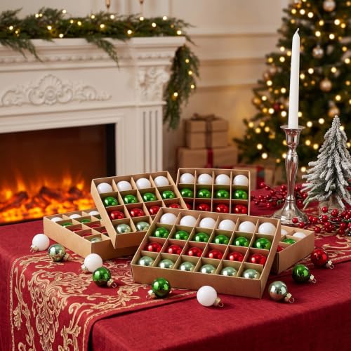 32 Pcs 1'' Mini Glass Christmas Ornament (32 Count)