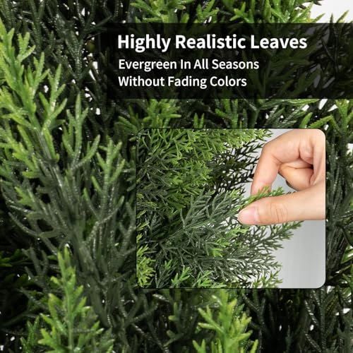 4FT Artificial Cedar Topiary Trees 2 Set (2 Count)