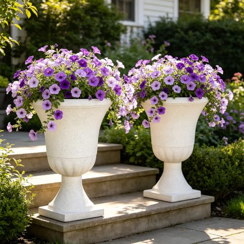 Autodaya 22" Large Urn Outdoor Planters Set of 2 (2 Count)