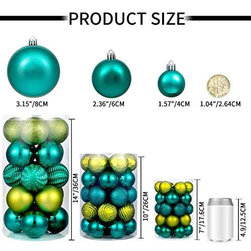 60mm 2.36" Christmas Ball Ornaments Shatterproof Christmas Ornaments Set Decorations for Xmas Tree Balls (34 Count)