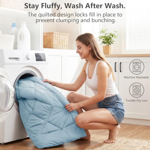 Queen Comforter Set with Sheets Light Blue