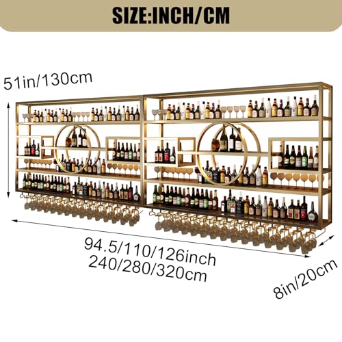 110in Large Wall Mounted Wine Rack