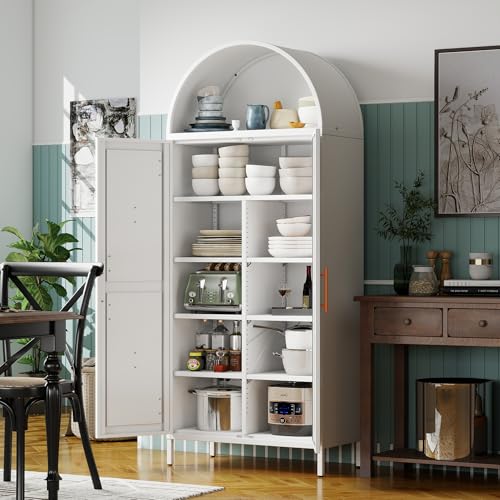 72.8 in Metal Arched Pantry Cabinet