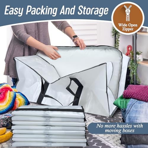 12 Pack Extra Heavy Duty Large Moving Bags with Strong Zipper (12 Count)