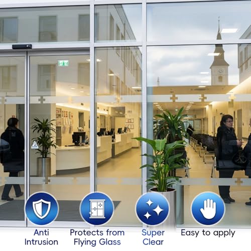 Security Safety Shatterproof Window Film 8 Mil Clear 17.4x78.7in