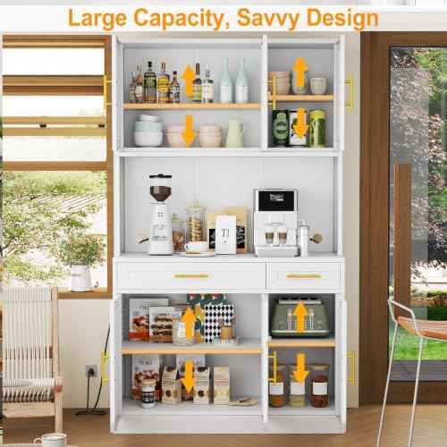 71" Metal Kitchen Pantry Cabinet