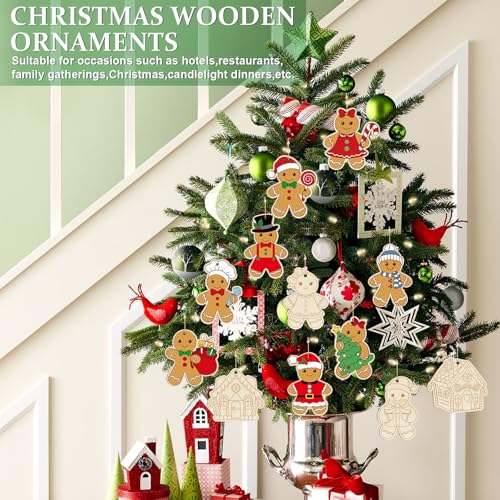 36PCS Wooden Christmas Ornaments to Paint (36 Count)
