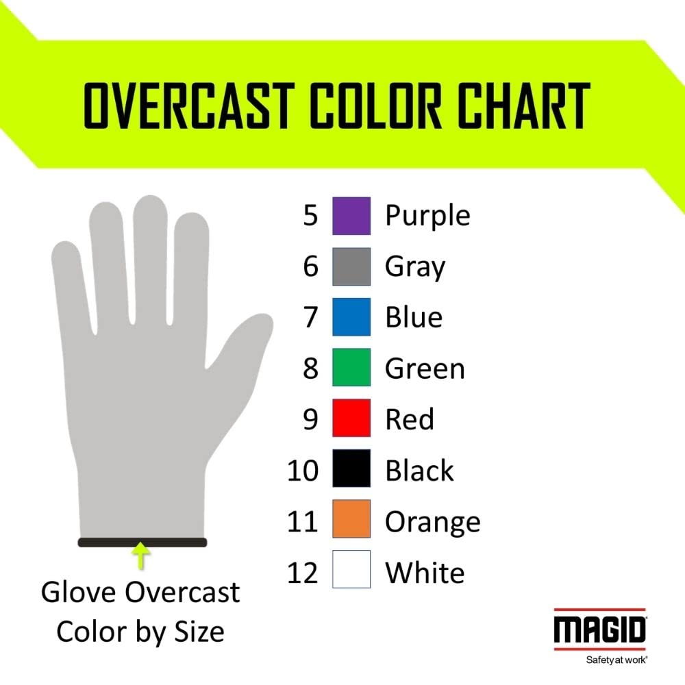 MAGID D-ROC ANSI A4 AeroDex Polyurethane Palm Coated Work Gloves, 12 Pairs, Size 11/2XL, GPD482