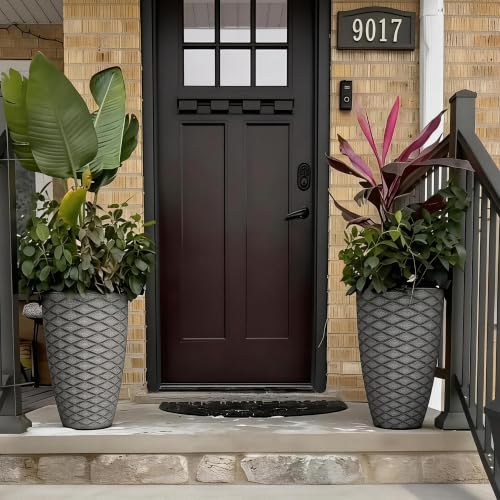 Autodaya 20" Tall Outdoor Planters Set of 2 Plant Pots (2 Count)