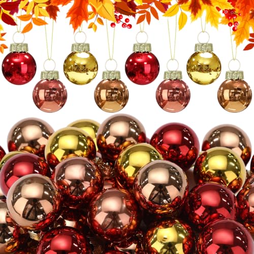 32 Pcs 1'' Mini Glass Fall Thanksgiving Ornament (32 Count)