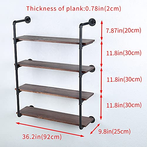 Industrial Pipe Shelves With Wood Planks