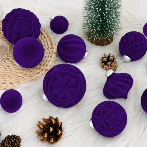 46PCS Velvet Christmas Ball Ornaments Set (46 Count)