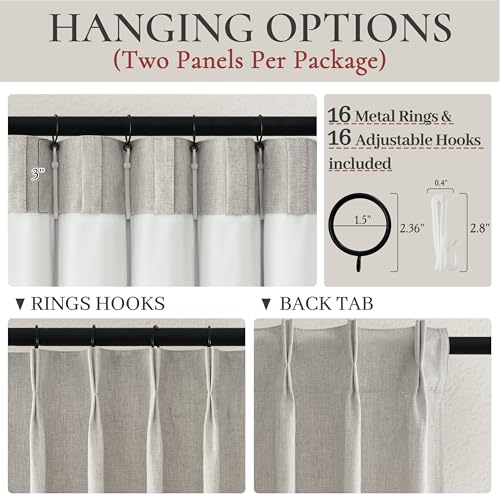 Natural Melange Black Out 54 Inches Long Boho Small Curtains 2 Panels Set (2 Count)