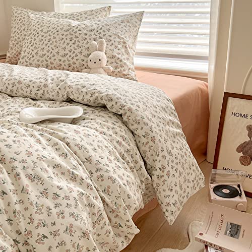 Pink Floral Comforter Set Queen Vintage Flower Botanical Comforter Queen Fluffy Soft Cozy Aesthetic Floral Bedding Set Lightweight French Style Cute Flower Comforter Set for All Seasons