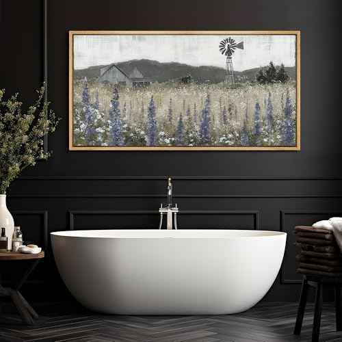 Extra Large Framed Canvas Print Wall Art Rustic Farmhouse Landscape Barn