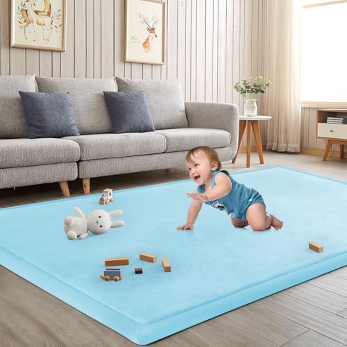 Baby Play Mat for Floor Nursery Muscle Area Rug Playroom Rug 59"x71" Elastic Foam 1.3" Thick Crawling Mat for Babies